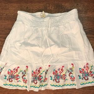 Flowy White Skirt with a Colorful Pop